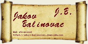 Jakov Balinovac vizit kartica
